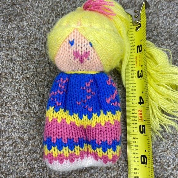 Vintage Creata Knit Doll Plush Knitted Blond Girl Stuffed 1988 - Picture 7 of 7